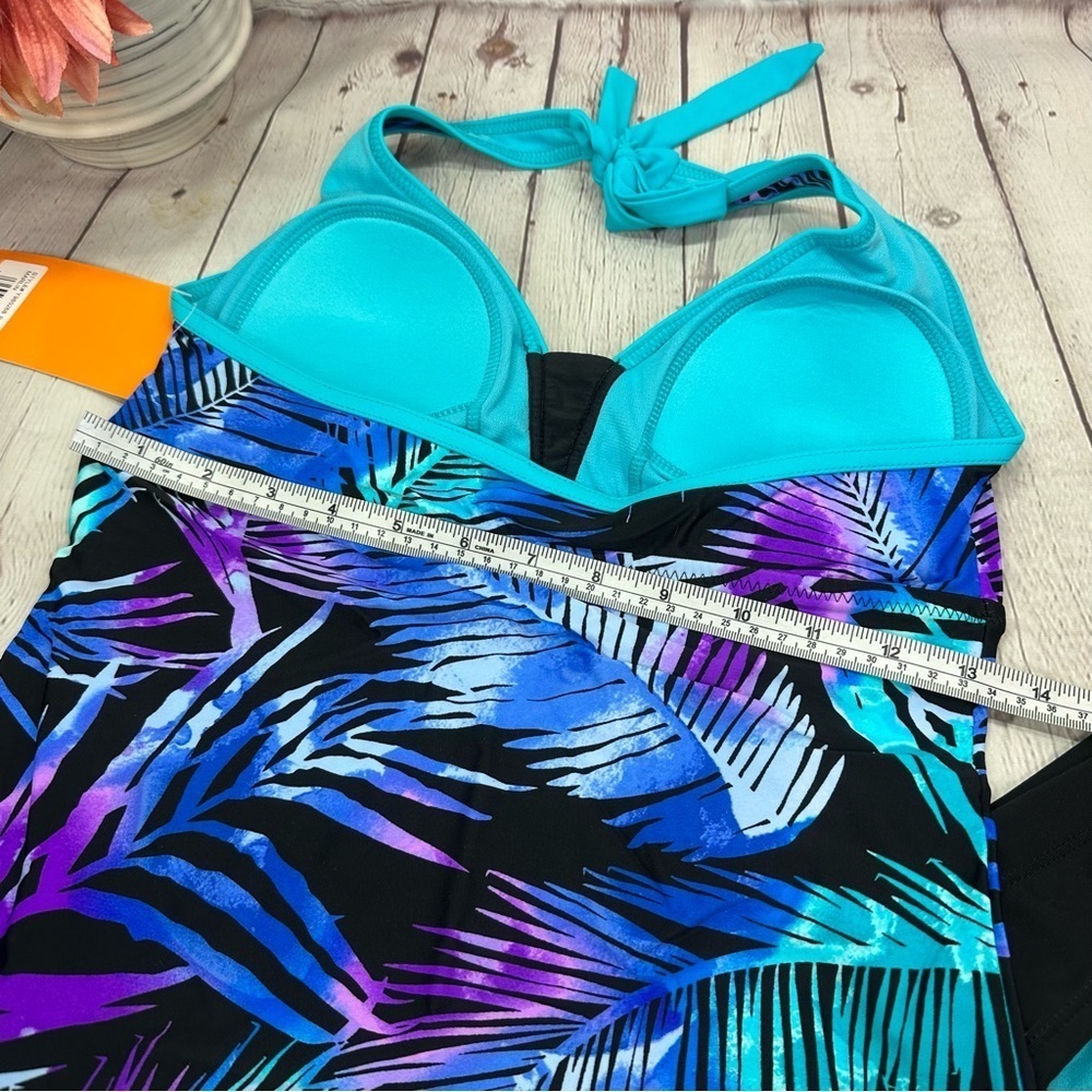 NWT ZeroXposur Shade Halter Tankini Top Bikini Bottoms Set - UPF 30+ sz XS blue - Picture 4 of 7